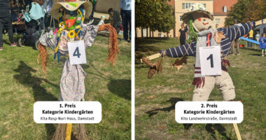 Prämierte Vogelscheuchen der Kindergärten